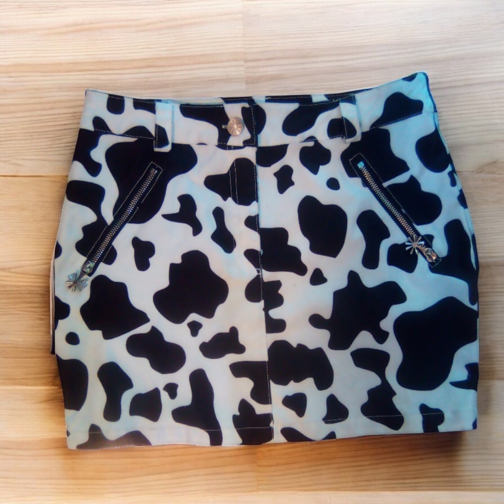 Delia*s Cow Print Mini Skirt